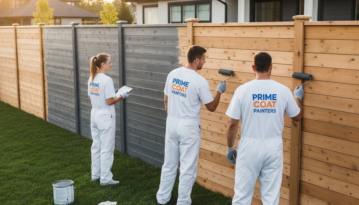 Professional fence painting service in Escondido, CA enhancing wood fences with durable protective finish