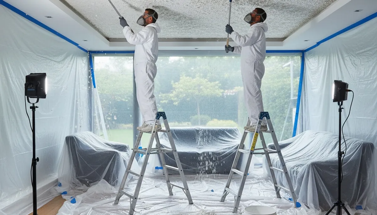 Professional popcorn ceiling removal in Escondido CA for smooth modern home interiors