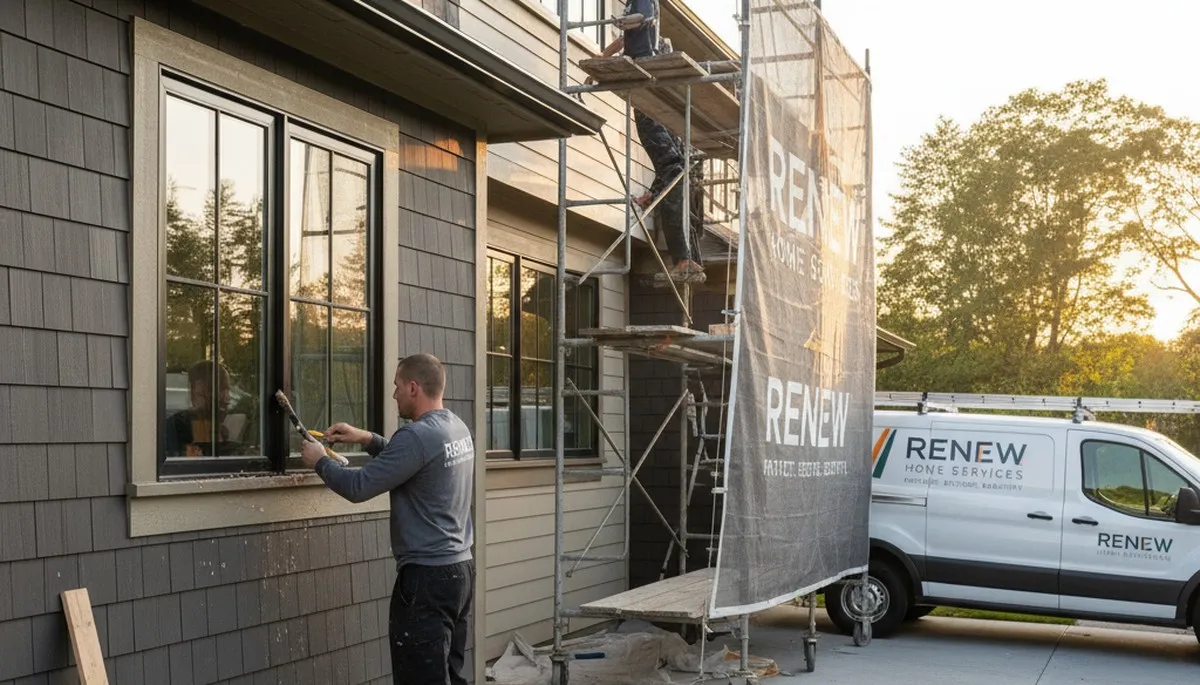 Professional wood rot repair and repainting on home exterior in Escondido, CA